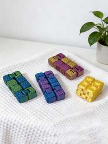 1pc Honeycomb Textured Mini Transformable Magic Cube, Fidget Toy, Textured Infinite Rotation Stress Relief Toy, Desktop Finger Toy - Multicolor - View 2