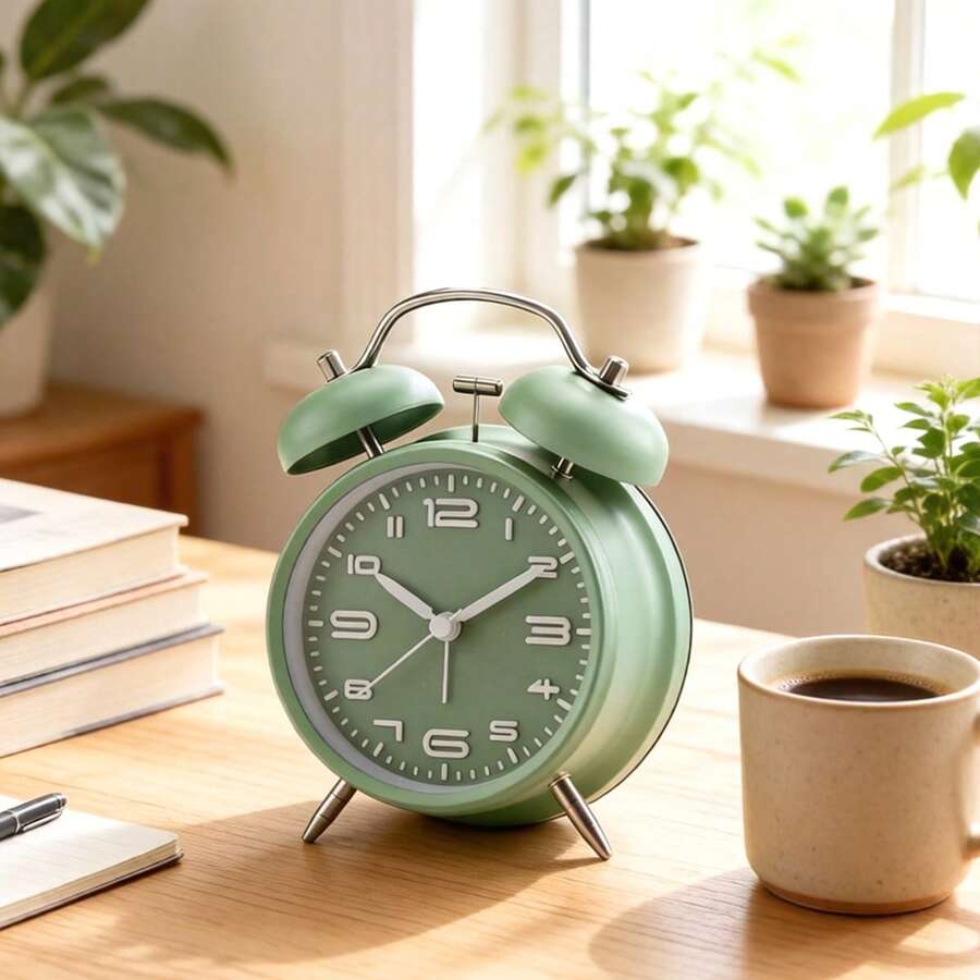 1 unidad, reloj despertador mecánico vintage con doble campana, preciso, duradero y con sonido muy fuerte, ideal para dormitorios de estudiantes, hogar y oficina, también sirve como adorno de escritorio, regalo perfecto para la vuelta al cole