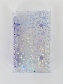 A6 Portable Shiny Star Transparent Binder, Transparent Binder Sticker Book, Sticker Book, Transparent Refill Paper, Stamp Book, Candy Sticker Storage Box, Sealed Photo Storage Bag, Photo Album, Budget Planner, Diary, Notebook, Office Supplies - A6 Stars - View 14