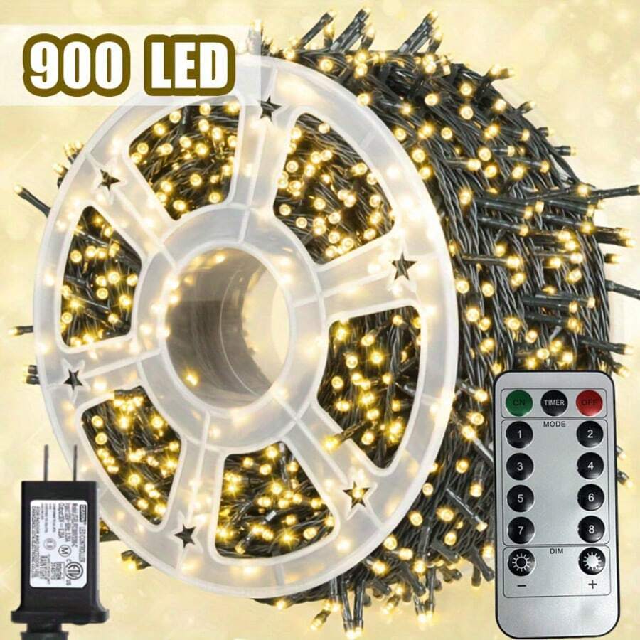900 LED 328ft/100m Multicolor String Lights - IP6 Waterproof, 8 Modes With Remote, Ideal For 2026 US New Year Eve Party Decor, Outdoor Patio Lighting & Valentine's Day Romantic Indoor Home Display (2026 Decor) - US A Type Plug(110-127V) - View 1
