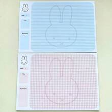 1pc Cute Rabbit Line Plaid Memo Pad Set, Japanese Rabbit Aesthetic Notebook Inner Pages, Suitable For Teenagers And Adults, Perfect Gift For Stationery Lovers (Random Style) - Multicolor - View 6