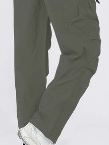 1pc Women's Quick-Dry Hiking Cargo Pants, UPF Sun Protection Outdoor Trousers With Elastic Drawstring Waist, Multiple Zipper Pockets And Adjustable Leg Hems, Breathable Soft Shell Fabric Suitable For Spring/Summer Hiking, Backpacking, Running And Weekend Travel Sports - Army Green - View 7