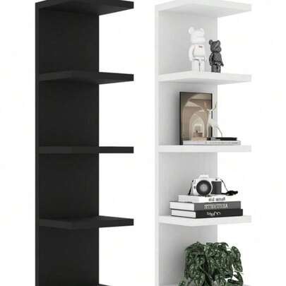 Pływająca półka ścienna – innowacyjna, cylindryczna konstrukcja, oszczędzająca miejsce, nowoczesna jednostka do przechowywania, gwarancja jakości, łatwy montaż bez metalowych rur, odpowiednia do sypialni i salonu – ścienna, praktyczna półka do przechowywania książek, roślin i dekoracji, nowoczesny design, wytrzymały plastik, przechowywanie wielopoziomowe, kompaktowe rozwiązanie, kolor czarny