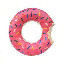 Pink Donut Print Inflatable Swimming Ring, Cute Colorful Sprinkle Pool Float, Essential For Summer - Pink - View 6