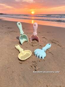 12pcs Beach Toy Set, Including Bucket, Rake, Shovel, Spoon, Animal Molds, Foldable Bucket, Summer Beach Water Play Sand Tools, Parent-Child Interaction, Birthday/Holiday Gift For Boys & Girls (Accessory Colors Random) - Multicolor - View 10