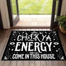 Vintage-Style Black Welcome Mat-Featuring The Slogan "What Happens On The Patio, Stays On The Patio"-Machine-Made, Washable, Non-Slip, And Portable; A Premium, Durable, Non-Slip, And Absorbent Indoor/Outdoor - White - View 7