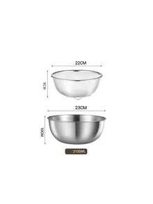 Bộ tô trộn bằng thép không gỉ 304, dùng để nướng bánh, nhào bột, rửa chén, rây lọc rau củ, dụng cụ nấu nướng nhà bếp. - Một kích thước phù hợp với tất cả - Xem 7