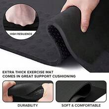 JELS - Tapete de yoga extra grueso 2/5 pulgadas diseño ergonómico 3D antideslizante material TPE certificado SGS tapete de yoga para hombres y mujeres con correa de transporte tapete de - 15MMnegro - Ver 4