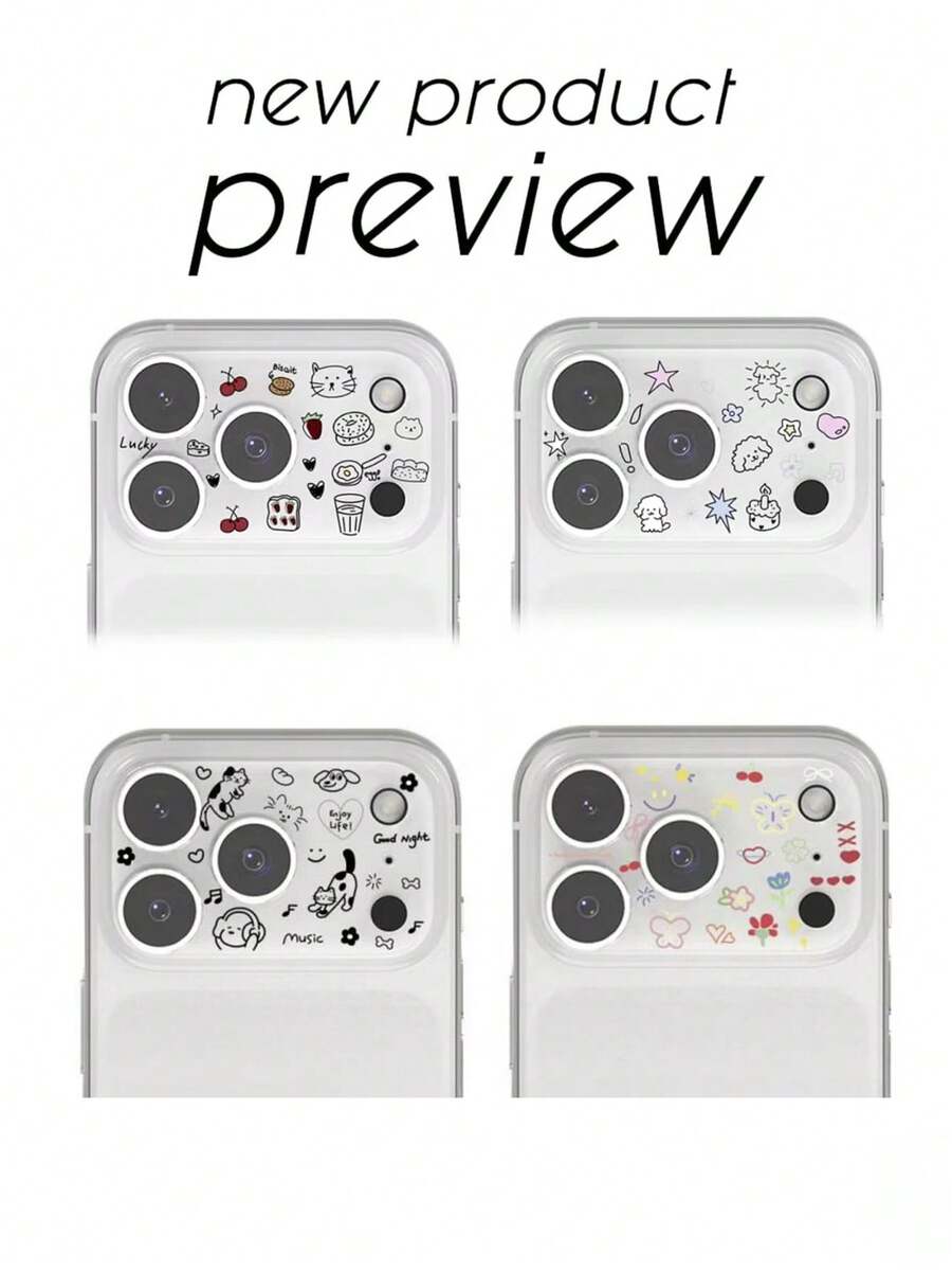 1片 Ins創意DIY鏡頭保護鋼化玻璃貼膜 適用於Apple 11 Pro Max/12 Pro Max/13 Pro Max/14 Pro Max/15 Pro Max/16 Pro Max/17 Pro Max手機鏡頭貼膜 - 彩色 - 查看 1