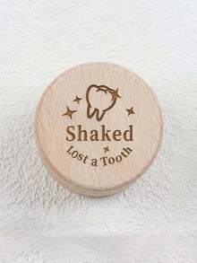 1pc Personalized Baby Tooth Fairy Wooden Box, Custom Text Kids First Lost Tooth Keepsake Container, Baby Shower Gift,Personalized Wooden Tooth Box - Multicolor - View 17