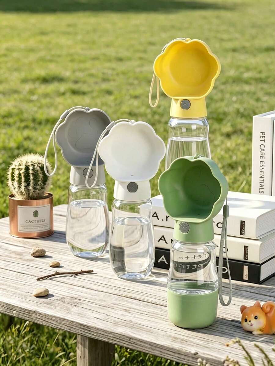 二合一宠物旅行水瓶，带食物容器，户外遛狗水杯，猫狗旅行用品，随时补充水分