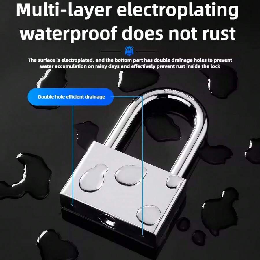 Heavy Duty Stainless Steel Padlock, Small Size Lock For Home, Locker, Luggage, Waterproof & Rust-Proof, Anti-Theft, Comes With 4 Keys - Small Padlock - View 1