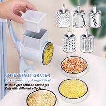 1pc New Manual/No Power Peanut Powder Grinder, Cheese Shredder, Multi-Functional Rolling Grinder For Various Nuts - White - View 10