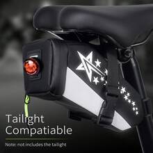 26 Styles Bicycle Saddle Bag, 1.5L Reflective Bicycle Saddle Bag Seat Bag, Tie-Down Bicycle Wedge Bike Seat Pack Bag, Black - Black - View 6