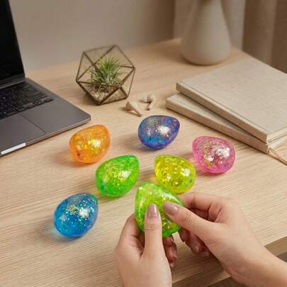 Glitter Water Drop Squeeze Toy: Soft And Transparent Soft Finger Toy, Colorful Glittering Sensory Stress Relief Toy, For Anxiety Relief, A Perfect Mother's Day Gift For Fidget Toy Collectors And Adults.