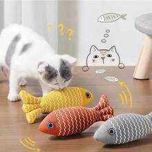 猫咪磨牙棒猫薄荷逗猫棒，剑麻球，耐咬发声，适合幼猫和成猫的互动玩具 - 黃色 - 查看 7