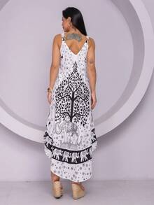 Printed Trapeze Dress - 白色 - 查看 2