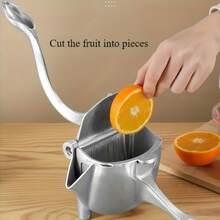 1pc Stainless Steel & Plastic Manual Lemon Juicer, Easy Squeeze Design, Suitable For Extracting Lemon & Orange Juice, Kitchen Tool - Silver - View 4