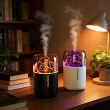 Mini Volcano Humidifier With 7-Color Night Light, Portable Cool Mist Aroma Diffuser For Bedroom, Car, Office And Desktop - 1PC - View 5
