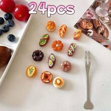 12 piezas Imanes de nevera, Imanes de nevera de baguette francesa, Imanes de nevera de pan europeo mini realistas, Pegatinas mini creativas de comida, Imanes de nevera de resina, Pegatinas decorativas lindas, Pegatinas de oficina, Imanes de nevera personalizados de cocina, Decoraciones de Año Nuevo, Pizarras de oficina, Armarios de almacenamiento y lavavajillas, Decoración de cocina, Decoración del hogar, Regalos del Día de San Valentín y regalos para amigos y familiares. - Multicolor - Ver 13
