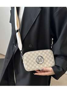 2025 New Fashion Classic Versatile Solid Color PU Waterproof Material Rhombus Design Retro Chic Metal Animal Logo Decor Square Shoulder Bag Crossbody Bag Letter Pattern Decor Design Suitable For Shopping Women Animal Print Tote Bag - trắng - Xem 7