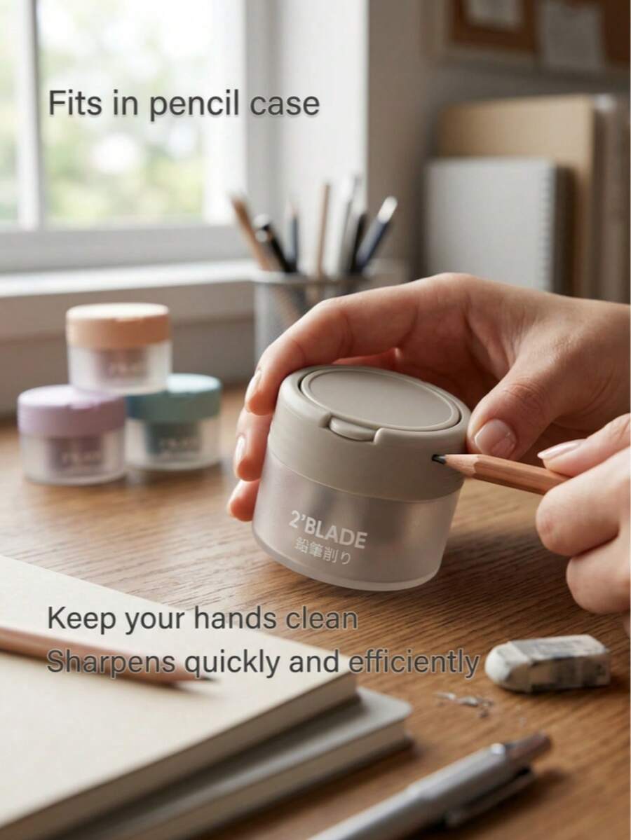 1 chiếc gọt bút chì cầm tay dung tích lớn, gọt bút chì hai lỗ, dụng cụ văn phòng phẩm cho học sinh và nghệ sĩ. - 1 chiếc, màu ngẫu nhiên - Xem 1