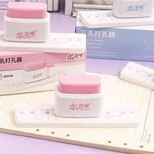 Dụng cụ đục lỗ sổ tay dạng rời, đục 3 lỗ điều chỉnh được, phù hợp với khổ giấy A5/A6/A7, chứa được 8 tờ, thích hợp cho sổ tay và các dự án DIY. - nhiều màu - Xem 8