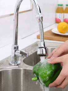 1 cái ống nối dài vòi nước xoay 360° sáng tạo, 2 chế độ - kéo dài, xoay, vòi chống bắn nước, giúp tiết kiệm nước hiệu quả cho nhà bếp. - Bạc - Xem 5