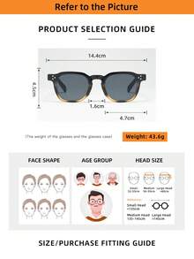 1pc Unisex Oval Small Frame High Quality Personalized Minimalist Fashion Glasses, Suitable For Casual, Travel, Party, Beach, Daily Decoration - Black Bean Curd Frame Gray Slice - View 4