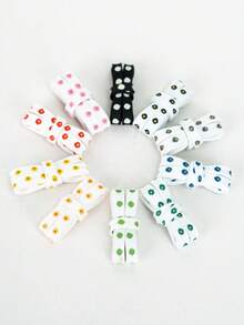 1 Pair Multicolor Daisy Cute Polyester Shoelaces, Suitable For Home Use - White Daisies - View 5