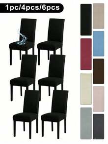 1pc/4pcs/6pcs/10pcs Elastic Soft Parsons Dining Chair Covers, Removable And Washable Universal Fit Kitchen Restaurant Chair Covers With Elastic, Spring/Summer Green Leaf Print Dining Chair Covers, Protect Furniture And Home Decor, Create Festive Atmosphere For Dining Room, Living Room And Kitchen Chairs - Multicolor - View 11