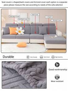1 tấm bọc ghế sofa Sherpa dày dặn, co giãn, thoải mái, chống trượt, phủ kín toàn bộ ghế sofa, dùng được cả 4 mùa, chăn sofa dày bằng vải, có thể giặt máy, chống bụi, thân thiện với thú cưng, trang trí cho phòng ngủ, văn phòng, phòng khách, phù hợp với sofa góc, sofa 1/2/3/4 chỗ ngồi. - Màu xám đen - Xem 10