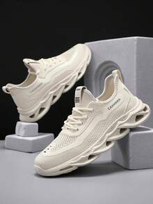 Casual Sneakers, Athletic Shoes, Student Shoes, Fashionable Versatile Sporty Shoes For Men, All Season - Beige - View 6