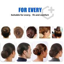 10/20 chiếc lưới tóc vô hình 20 inch đóng gói riêng lẻ, viền co giãn, thích hợp cho ngành dịch vụ thực phẩm, búi tóc, múa ba lê, nấu ăn, màu đen. - Xem 7