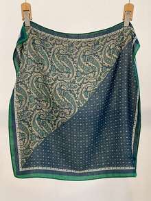 1 chiếc khăn bandana giả lụa, họa tiết hạt điều và paisley. - Nhiều màu - Xem 9