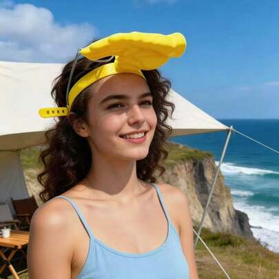 1顶新款掌心大小遮阳帽，趣味新奇爆款遮阳帽，沙滩服饰套装，夏季配饰