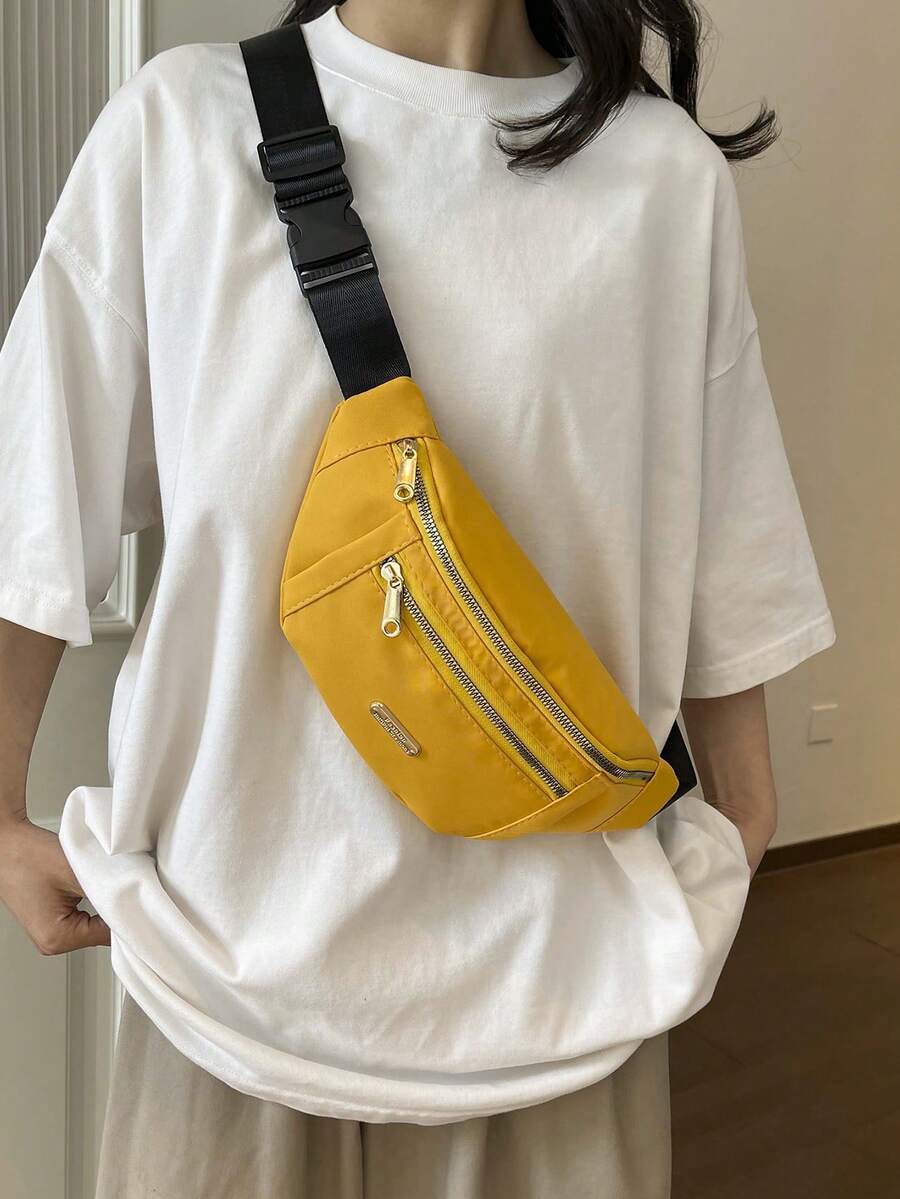 女士时尚腰包、单肩斜挎包、金属零钱包、胸包、多功能户外包