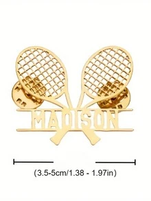 Broche de tenis personalizado - Insignia de nombre de raqueta de tenis personalizada - Multicolor - Ver 4