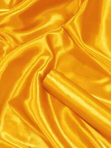1pc Shiny Golden Yellow Satin Fabric, Wedding Ceremony Aisle Carpet DIY Pre-Cut Material - Golden - View 3