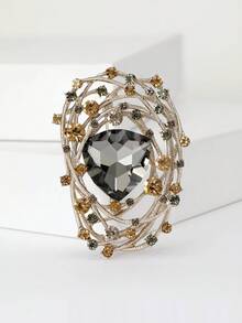 Stylish Geometric Crystal Glass Brooches For Women Unisex Rhinestone Pins Banquet Jewelry Clothing Accessories/Friends Gathering Badges New Gifts - Small Glass (4113) - View 11