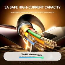 Lenovo 1.8米/1米 白色苹果16/15充电线，Type-C数据线，双头PD 60W快充，适用于iPhone 16/15 Pro Max、平板电脑、iPad、笔记本电脑 - 白色 - 查看 3