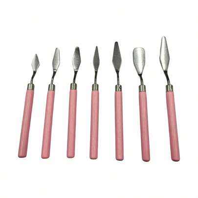 Bộ 7 dao trộn màu, dao vẽ bằng thép không gỉ dùng cho sơn acrylic, sơn dầu, tạo vân trên vải, pha trộn màu và kỹ thuật vẽ dày, dụng cụ nghệ thuật lý tưởng cho nghệ sĩ, người mới bắt đầu, sinh viên và studio.