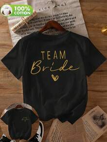 Top Clásico Occidental con Lema de Boda Negro Casual de Verano - Negro - Ver 1