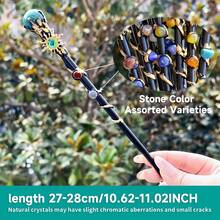 1PC Natural Crystal Magic Wand, Handmade Chakra Healing Stone Witch Wand, Sunflower Design Wizard Scepter, Reiki Energy Spiritual Decor, Cosplay Prop Gift For Witch & Crystal Lovers - Ball Scepter - View 2