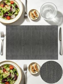 1/4/6/120pcs Luxury Rectangular PVC Woven Placemats, And Odorless, Waterproof, Oil-Proof, Washable, Easy To Clean, Good Heat Insulation, Effectively Protects Dining Table And Kitchen Countertop, Reversible, Flexible And Non-Deforming, Wear-Resistant And Durable, Long-Lasting, Lightweight And Easy To Store; High-Quality Texture, Both Practical Tableware Mat, Bowl/Plate/Cup Coaster, And Beautiful Tabletop Decoration Mat - Multicolor - View 22