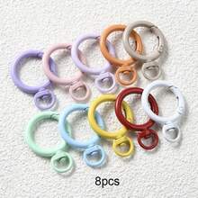 8 chiếc móc khóa lò xo hợp kim xoay 360° - Khóa xoay tròn tráng men bóng dùng cho móc khóa DIY, phụ kiện túi xách & dây đeo điện thoại - Phụ kiện trang sức DIY bằng kim loại bền chắc - Khóa lò xo hợp kim sơn - Xem 15