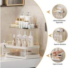 Organizador de Maquillaje con Cajones Acrilicos Organizadores para Cosméticos Gran Capacidad Caja de Almacenamiento para el Cuidado de la Piel para Baño y Tocador - Transparente - Ver 7