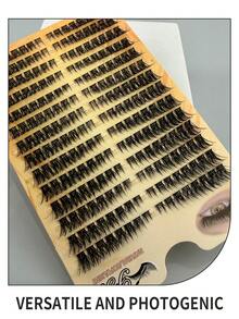 Bộ 224 sợi mi giả kiểu tự nhiên 8-16mm, mi giả kiểu anime uốn cong tự nhiên cá nhân, mi giả kiểu anime dạng tách sợi, bộ nối mi dày D-Curl làm từ lông chồn với các cụm mi có độ dài khác nhau, các cụm mi giả, mi giả riêng lẻ. - D - Xem 4