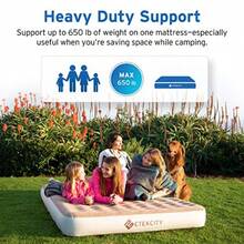 Etekcity Colchón de Aire para Camping Cama de Aire Inflable tamaño con Bomba Recargable colchón a Prueba de Fugas Altura 9 Pulgadas Bolsa de Almacenamiento Color café - Marrn y blanco - Ver 5