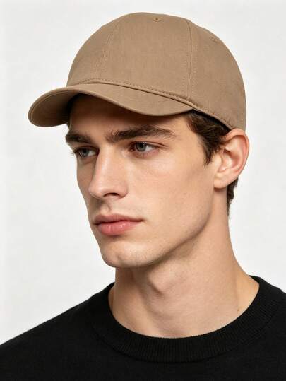 Mũ lưỡi trai bóng chày vành siêu ngắn, màu trơn, 100% cotton, kiểu dáng tối giản, có khóa cài phía sau.